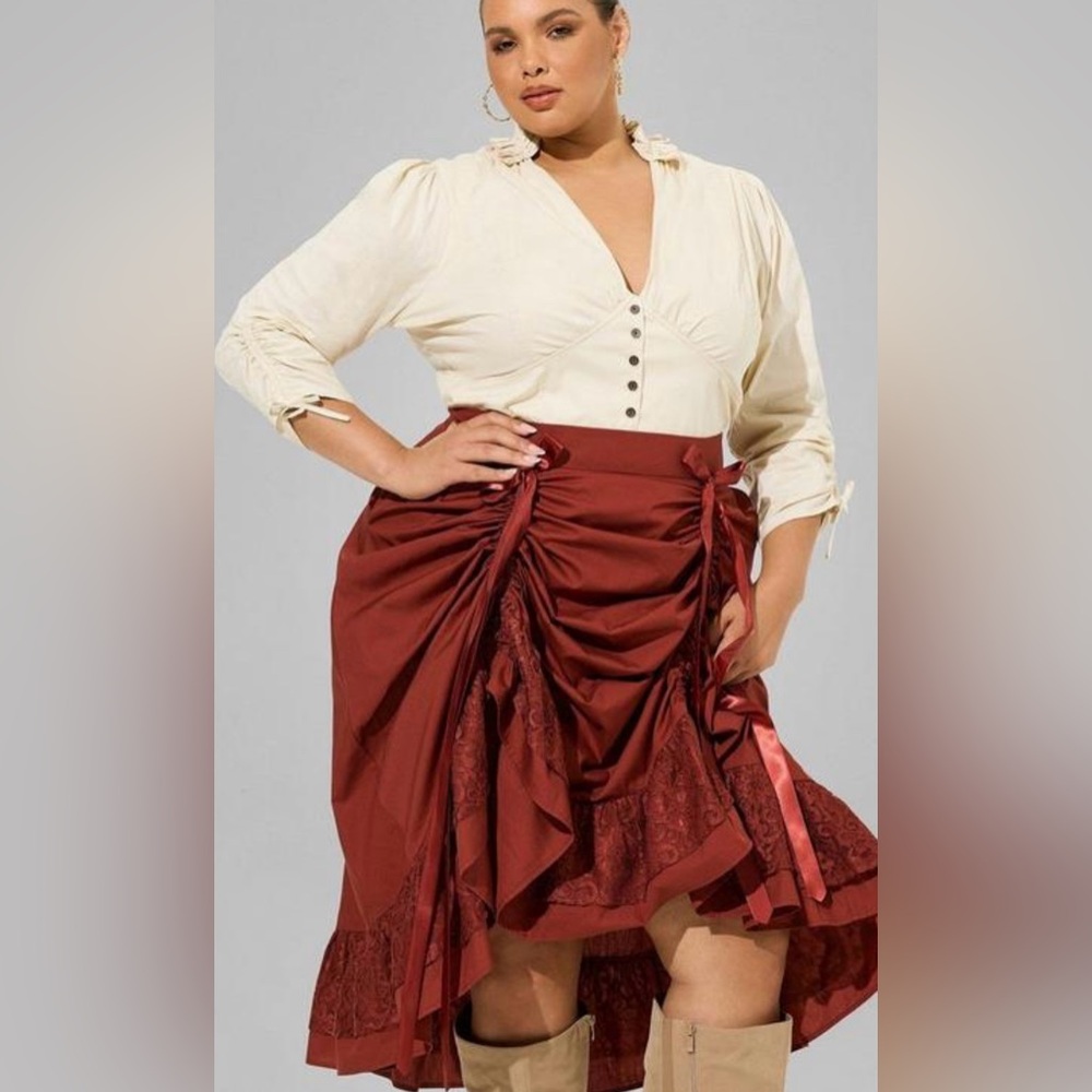 NWT Torrid Halloween Steampunk/Barmaid poplin cosplay dress size 3X - Picture 3 of 8